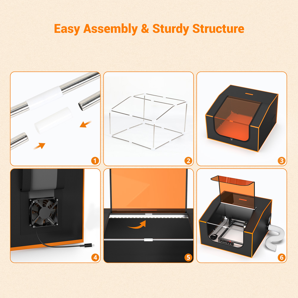 Mecpow FC2 Laser Engraver Enclosure 950×930×460m,Fireproof, with Viewing Window Fan Exhaust Pipe, Compatible with Mecpow X5/X5 Pro Sculpfun S30 Ultra Series