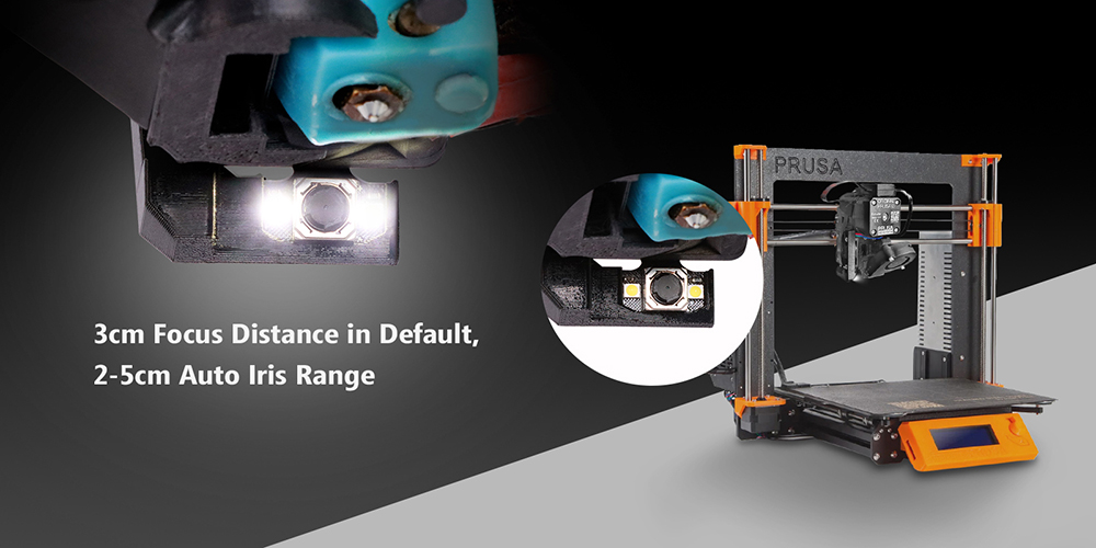 Mintion Nozzle Camera, Plug Play, LED Integrated, Auto Focus, Al Detection, for First Layer Printing