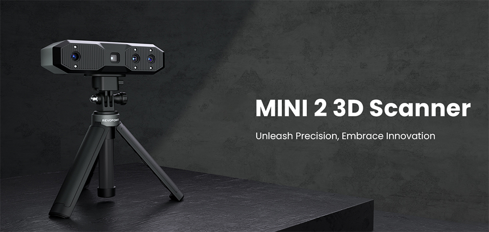 3D skener Revopoint MINI 2, 0.Presnosť 02 mm, rozlíšenie 2 Mpx, rýchlosť skenovania až 16 snímok za sekundu, modré svetlo, pracovná vzdialenosť 120-250 mm, 6 bleskových LED diód, sledovanie pohybu IMU, pre zubné/malé objekty, štandardná edícia