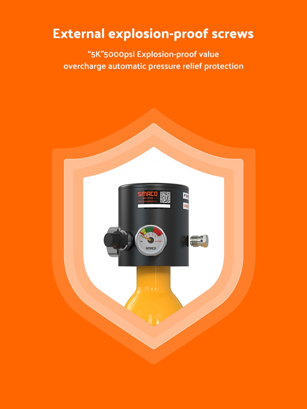 SMACO S300 Plus 0.5L Mini Scuba Tank - Green