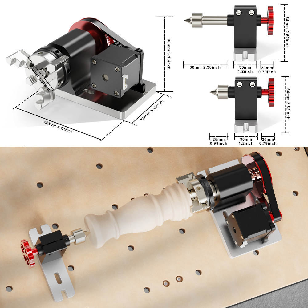 TWO TREES 4th Axis CNC Rotary Module Kit for TTC450 Laser