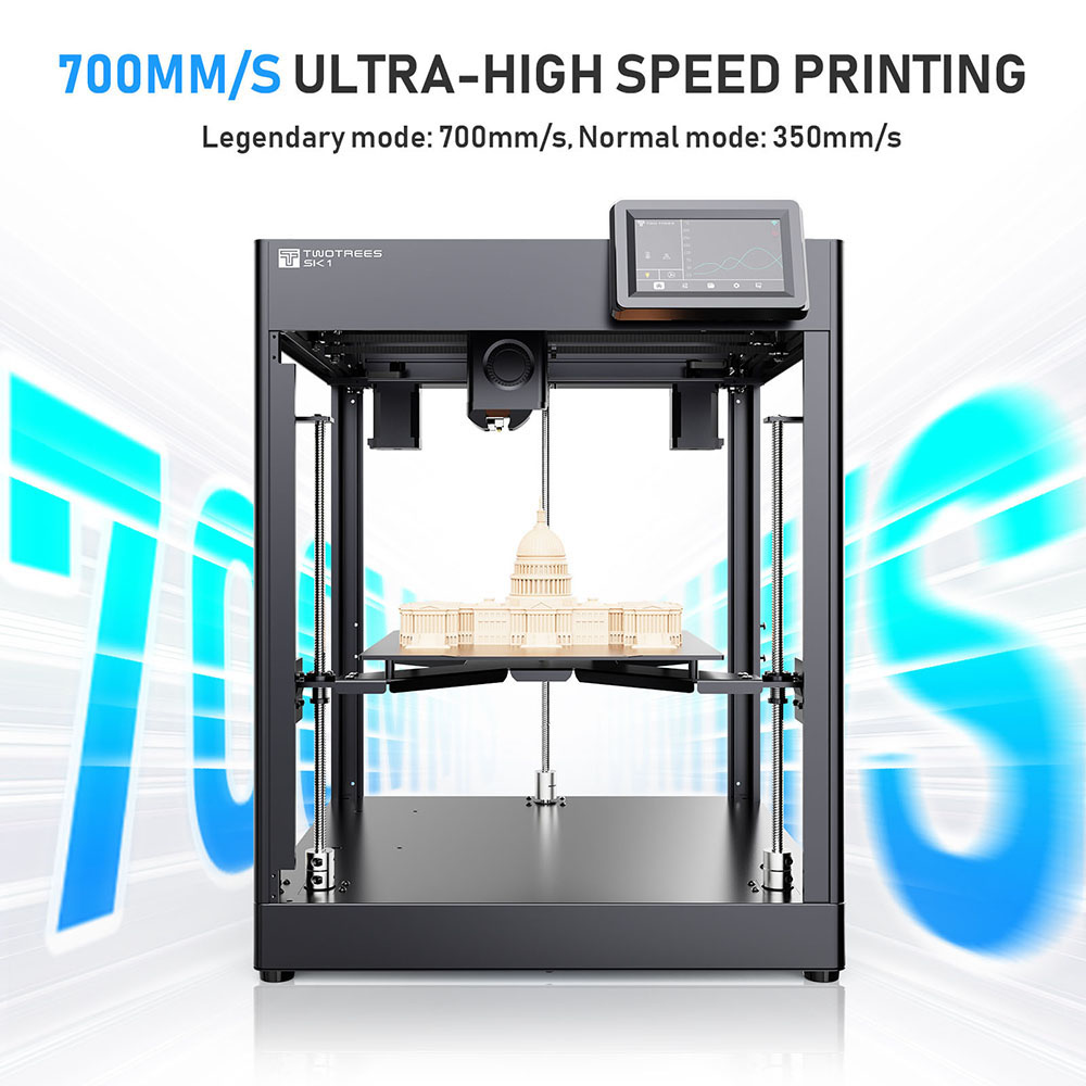 TWO TREES SK1 CoreXY 3D Printer, rýchlosť tlače 700 mm/s, s firmvérom Klipper, automatické vyrovnávanie, ovládanie WiFi, tryska do 300°C, lineárne pohybové vedenie, 256×256X256mm