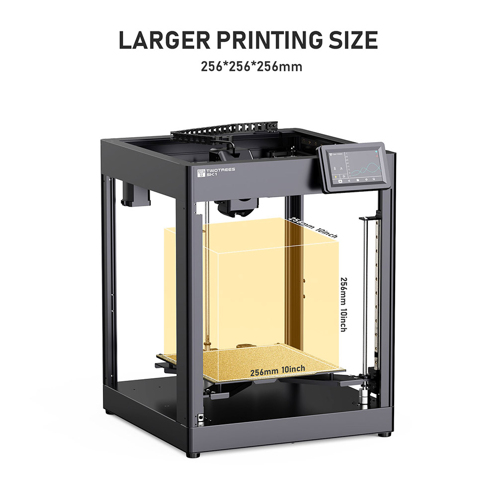 TWO TREES SK1 CoreXY 3D Printer, rýchlosť tlače 700 mm/s, s firmvérom Klipper, automatické vyrovnávanie, ovládanie WiFi, tryska do 300°C, lineárne pohybové vedenie, 256×256X256mm