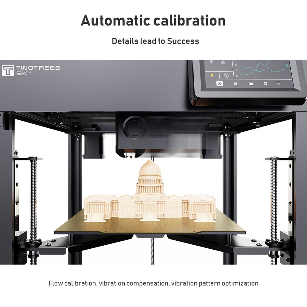 TWO TREES SK1 CoreXY 3D Printer, rýchlosť tlače 700 mm/s, s firmvérom Klipper, automatické nivelizovanie, WiFi ovládanie, tryska do 300°C, lineárne vedenie pohybu, 256×256X256mm