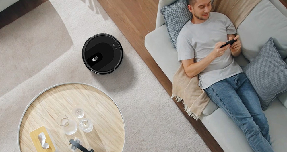 Aspirateur robot Ultenic D5, aspiration puissante de 3000 Pa, autonomie maximale de 120 min, 3 modes de nettoyage, fonction de suralimentation automatique pour tapis, recharge automatique, nettoyage programmé, télécommande, Alexa/Google Assistant, noir
