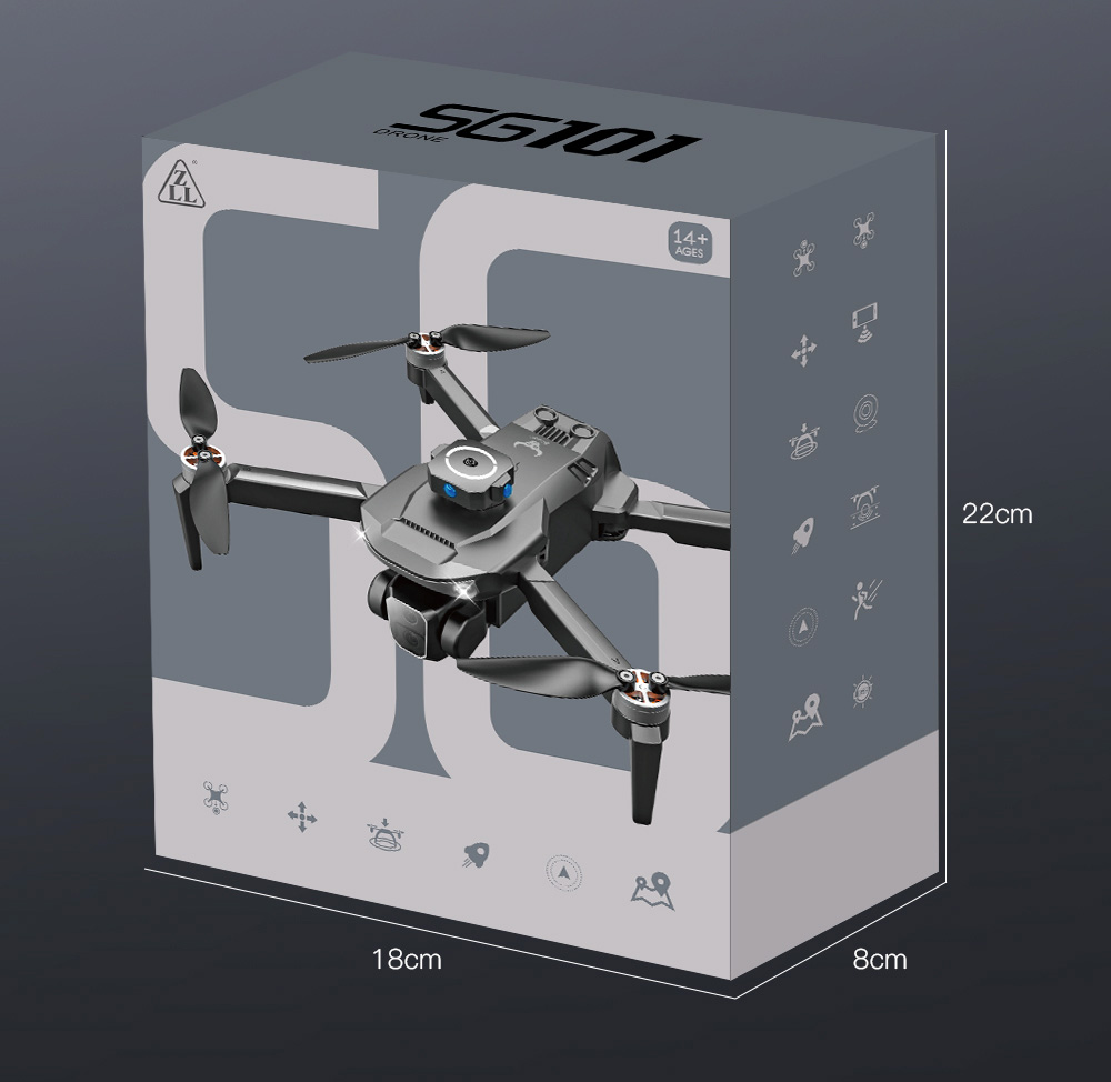 ZLL SG101MAX RC Drone, 4k Dual HD Camera, Intelligent Obstacle Avoidance, Optical Flow Positioning - 3 Batteries