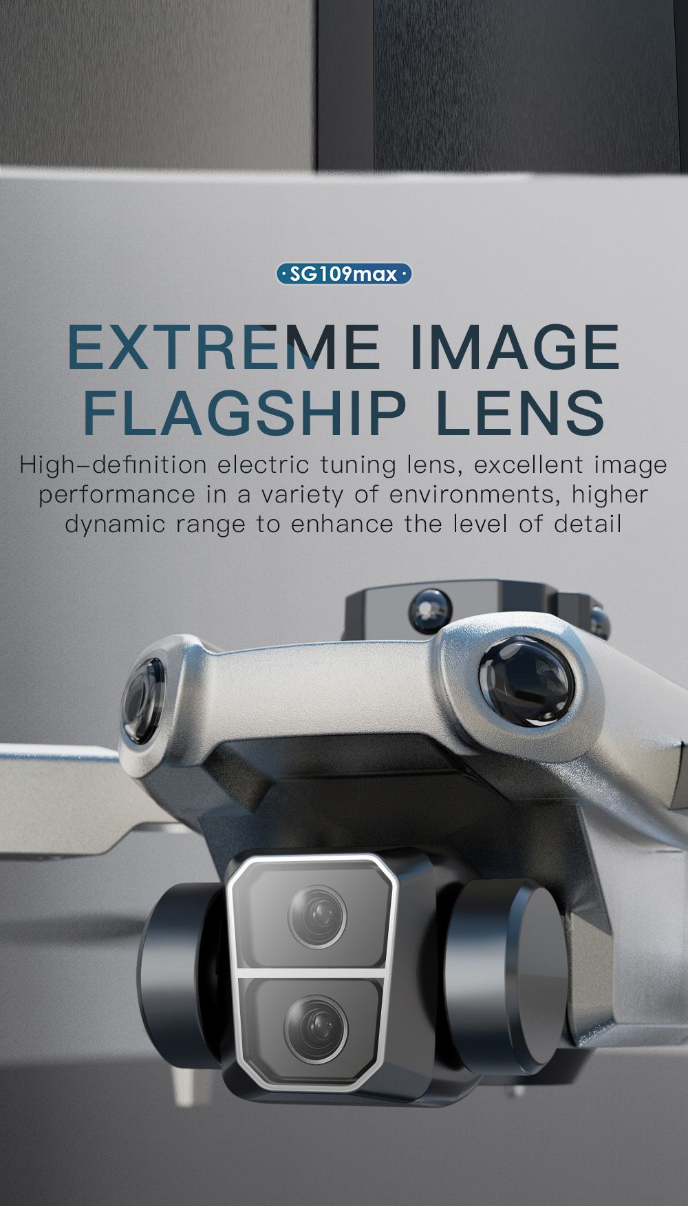 ZLL SG109MAX RC Drone, Electrically Adjustable Camera, Intelligent Obstacle Avoidance, Optical Flow Hover - 3 Batteries