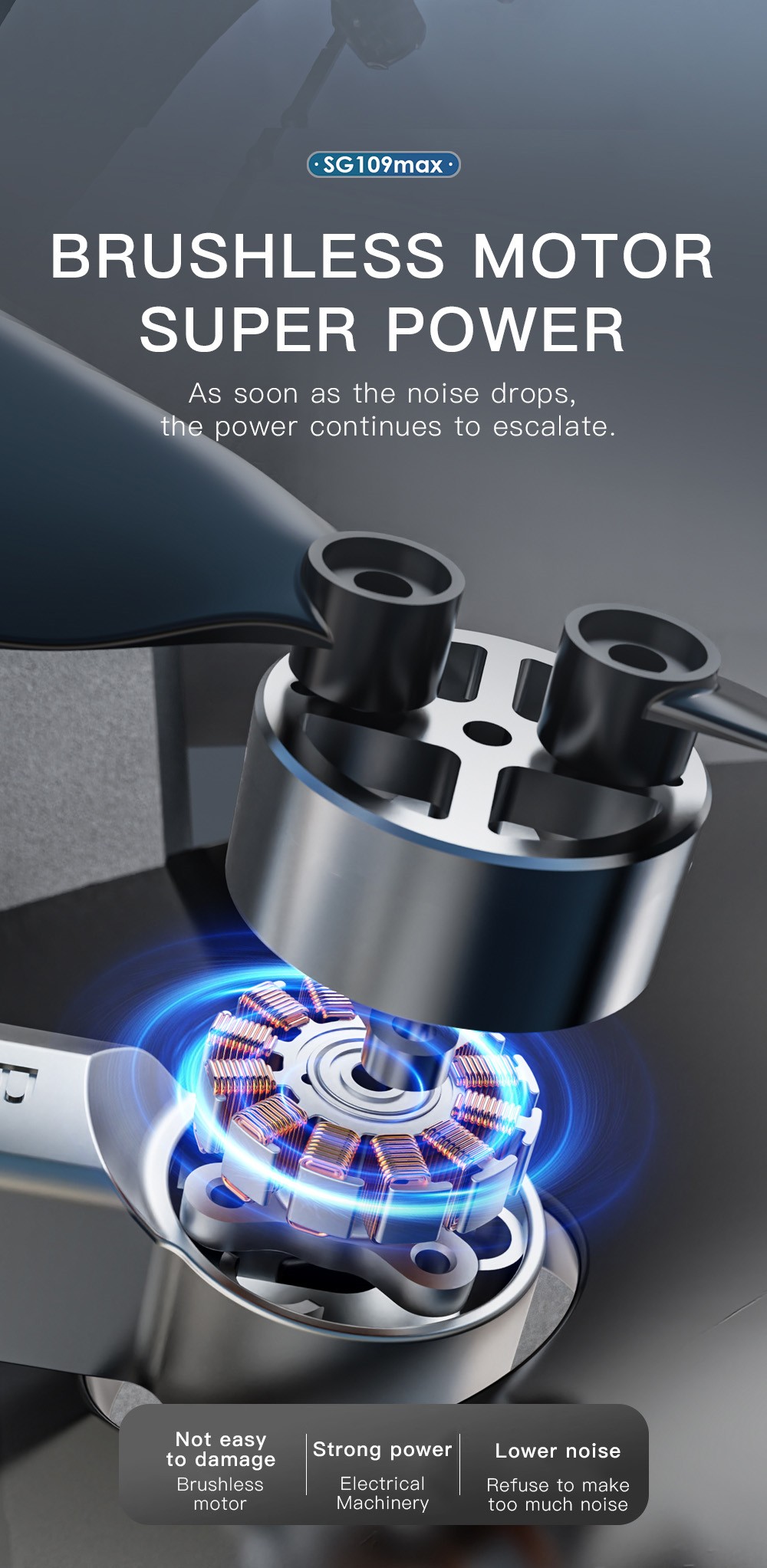 ZLL SG109MAX RC Drone, Electrically Adjustable Camera, Intelligent Obstacle Avoidance, Optical Flow Hover - 3 Batteries