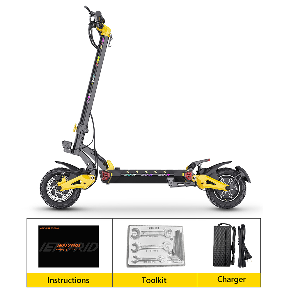 iENYRID ES60 Electric Scooter, 2*1200W Motor, 48V 23Ah batéria, 11-palcová pneumatika, max. rýchlosť 60 km/h, dojazd 70 km, hydraulická brzda