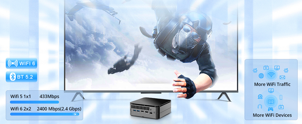 OUVIS F1T Mini PC, Intel Core i9-11900H 8 Core Up to 4.90GHz, 16GB DDR4 3200MHz RAM 1TB NVMe SSD, 2xHDMI2.0 1xType-C 4K@60Hz Triple Display, WiFi 6 Bluetooth 5.2, 4xUSB3.2, 1Gbps RJ45 LAN, 3.5mm Audio Out, Desktop Computer Small PC for Business Home