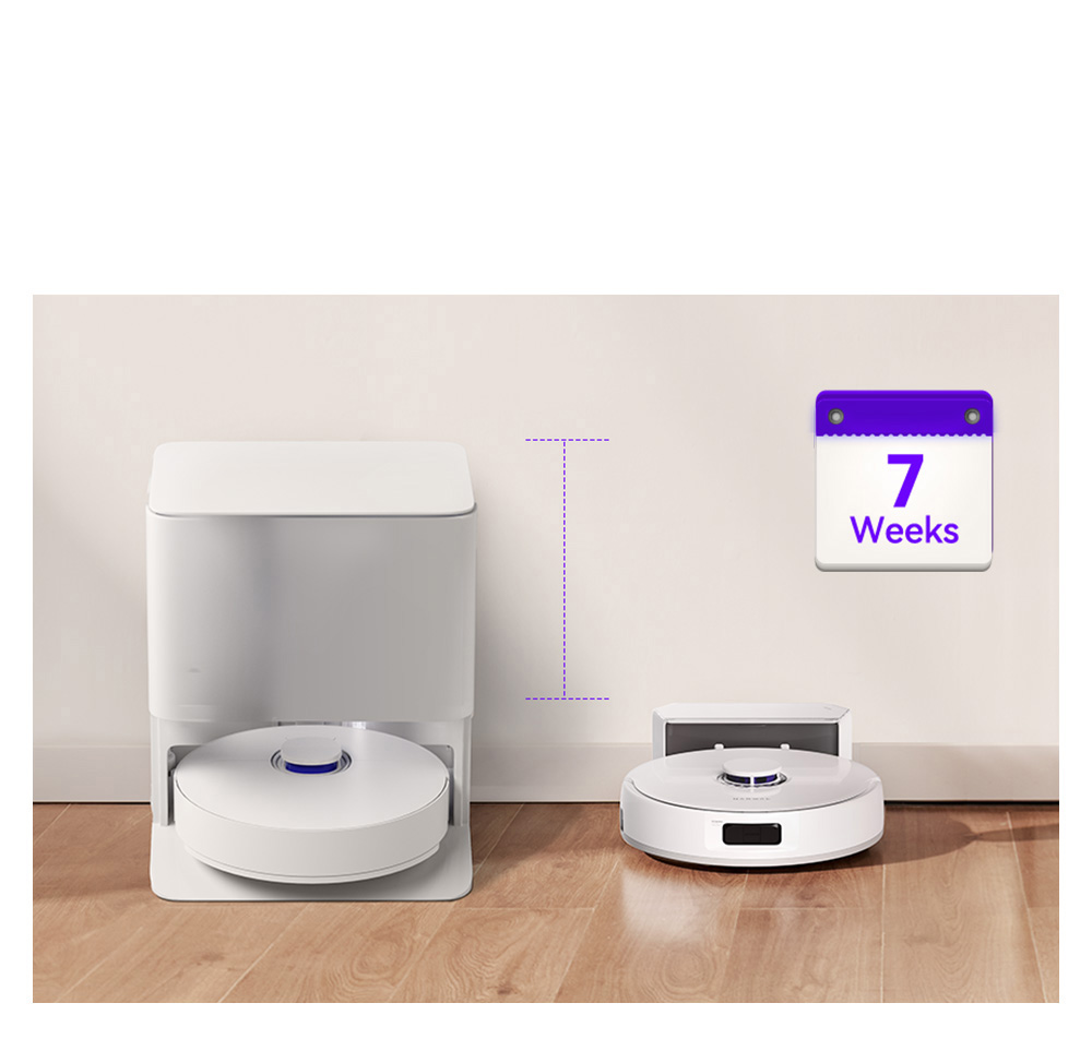 Narwal Freo X Plus Robot Vacuum Cleaner and Mop Built-in Dust Emptying, Strong 7800Pa Suction Power, Zero-Tangling Floating Brush, Alexa/Google Assistant/APP Control, Ideal for Pet Hair Hard Floor, Wood Floor