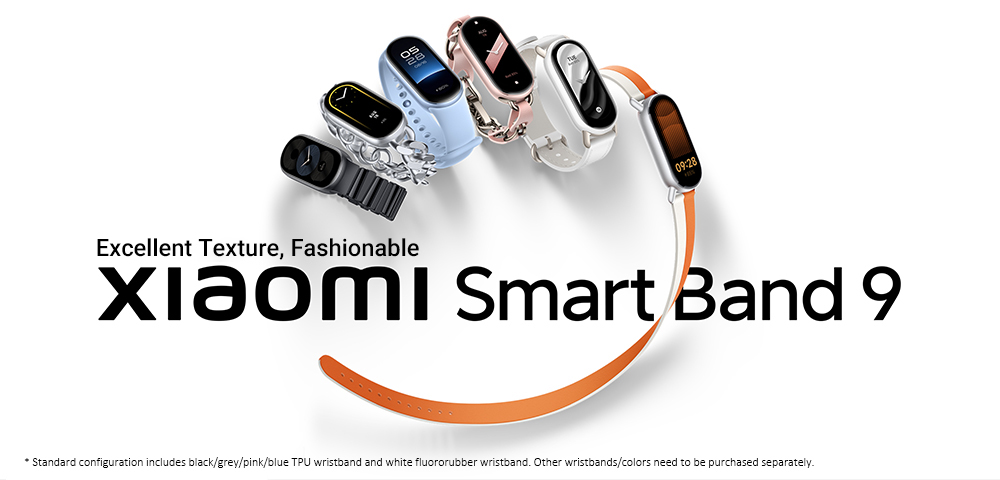 Xiaomi Band 9 Smart Bracelet Chinese Version, 1.62'' AMOLED Screen, All-day Health Monitoring, Sleep Health Management, 150+ Exercise Modes, 5ATM Waterproof - Blue
