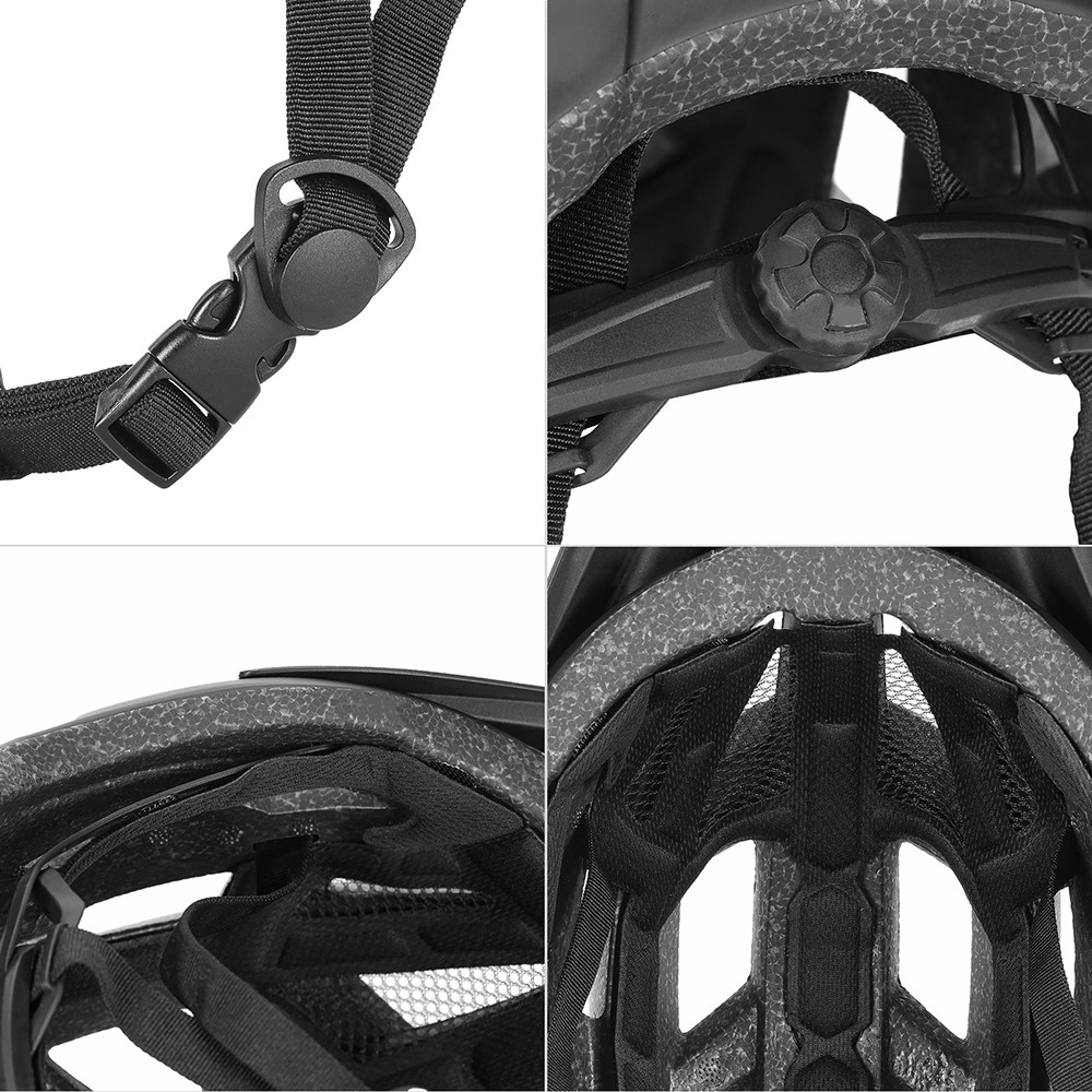 Bike Cycling Helmet with LED Light - Black