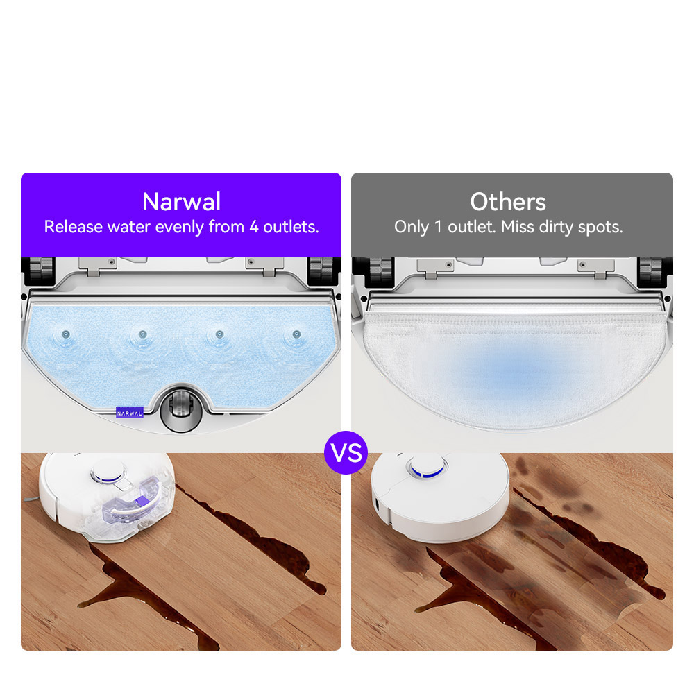 Narwal Freo X Plus Robot Vacuum Cleaner and Mop Built-in Dust Emptying, Strong 7800Pa Suction Power, Zero-Tangling Floating Brush, Alexa/Google Assistant/APP Control, Ideal for Pet Hair Hard Floor, Wood Floor