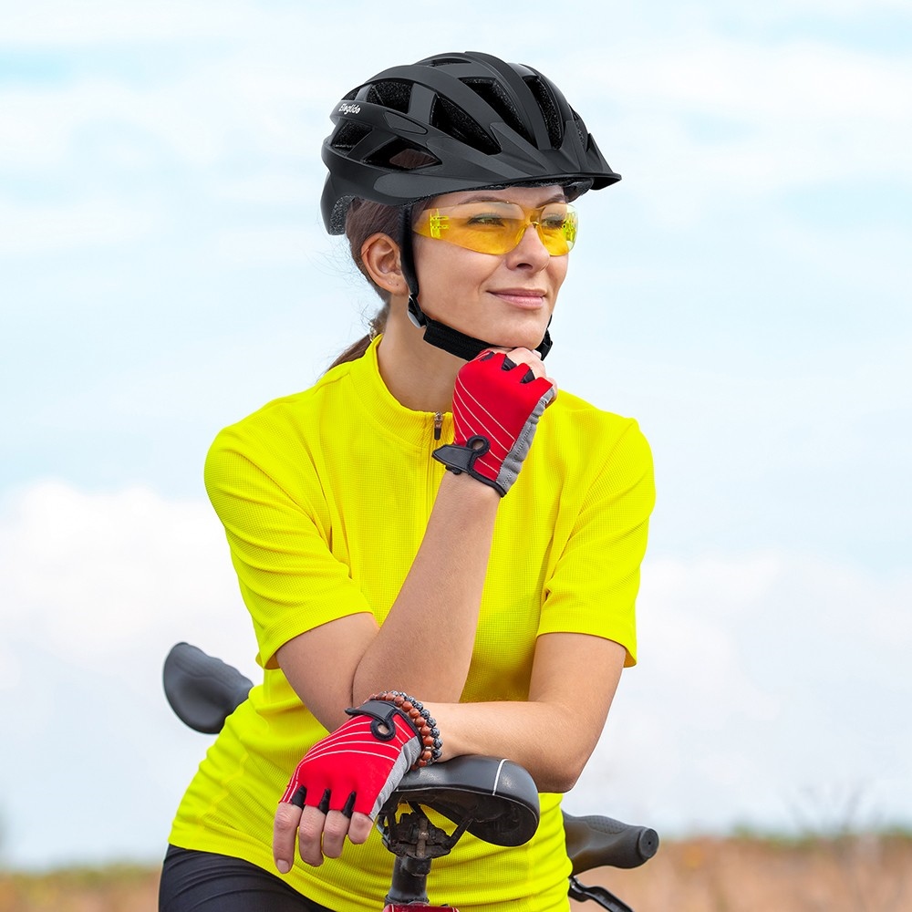 Bike Cycling Helmet with LED Light - Black