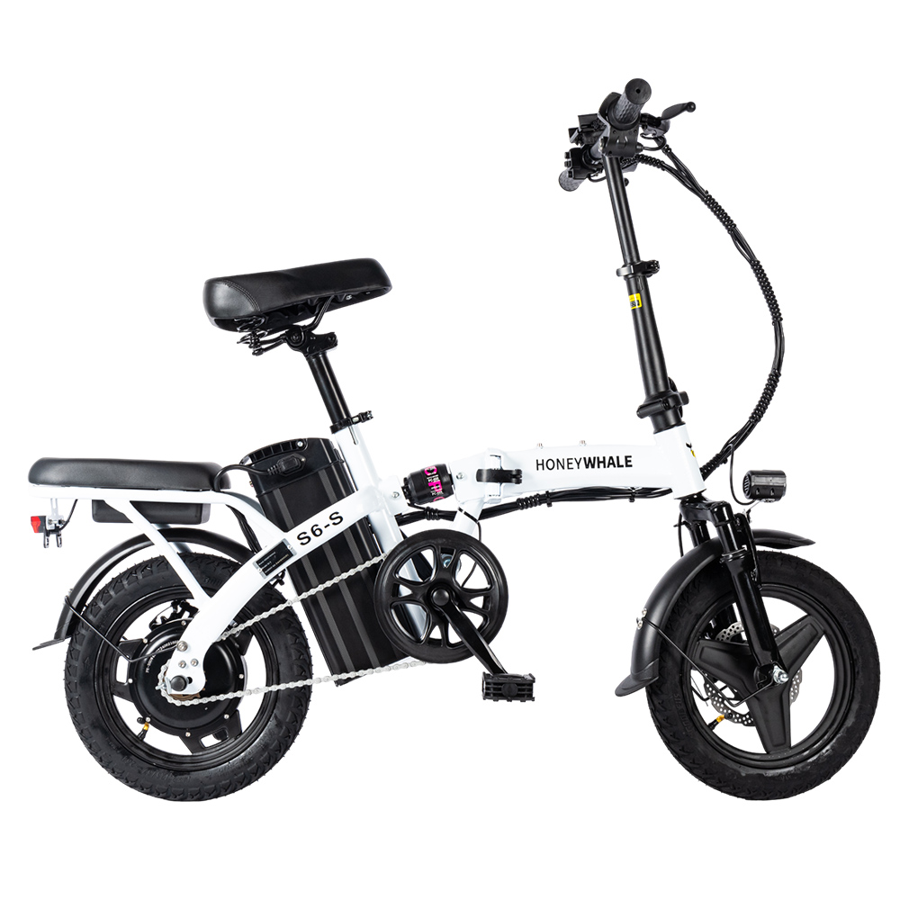 HONEYWHALE S6-S 14-palcový elektrický bicykel 350W bezkefový motor 48V 10,4Ah batéria 35km/h maximálna rýchlosť Dvojitá kotúčová brzda - biela