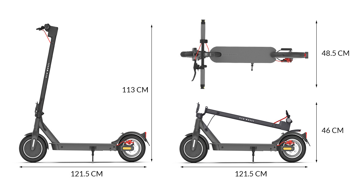 5TH WHEEL V30PRO Electric Scooter ABE Certification, 350W motor, 36V 7,5AH batéria, 10-palcová pneumatika, max. rýchlosť 20 km/h, dojazd 32 km, zadné pružinové tlmenie, kotúčová brzda, ovládanie aplikáciou