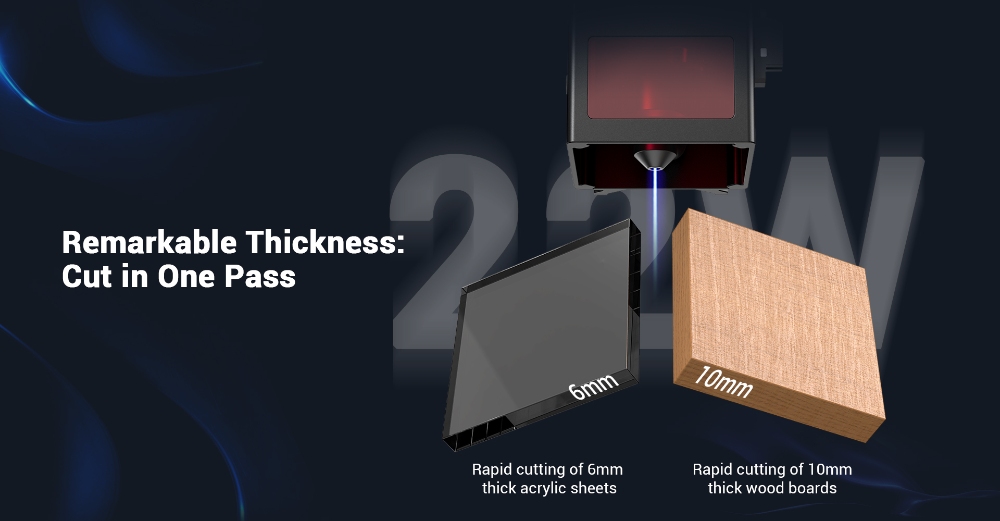 Mecpow X4 Pro 22W laserová gravírovacia fréza, s ochranným krytom &; integrovaným vzduchovým asistentom, 0,08x0.1mm laserový bod, rýchlosť gravírovania 22000mm/min, núdzové zastavenie, práca offline, podpora LightBurn/ LaserGRBL/ MKSLaser, 410*400mm