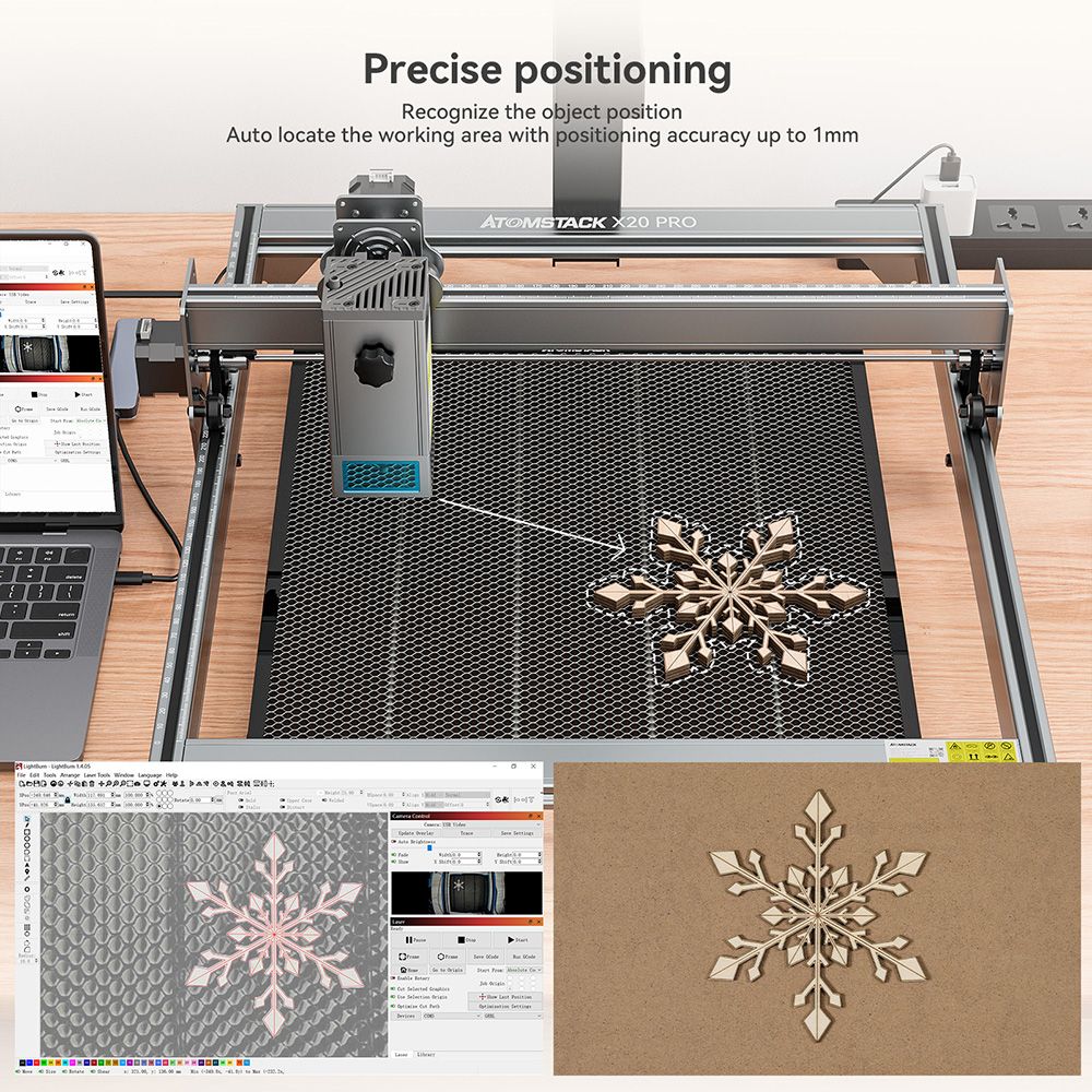 ATOMSTACK AC2 Wireless Lightburn Camera for ATOMSTACK 1st and 2nd Gen, IKier, xTool D1 Pro, Creality Laser Engraver