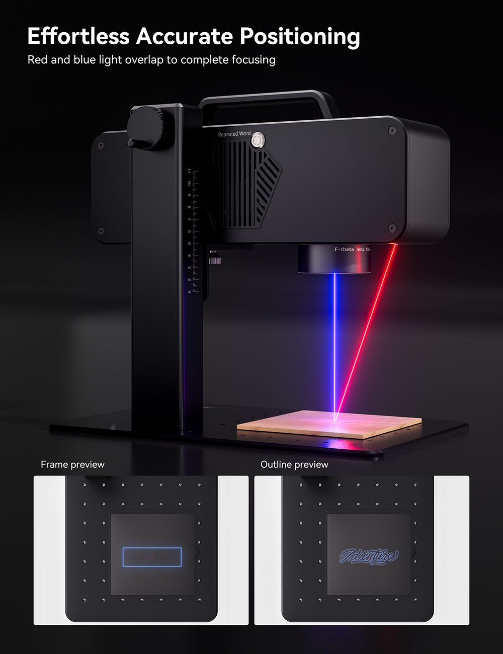 ATOMSTACK M4 Pro Dual-light Portable Laser Engraver, 10W modrý diódový laser & 2W 1064nm infračervený laser, podpora rotačného skľučovadla, 100*100mm