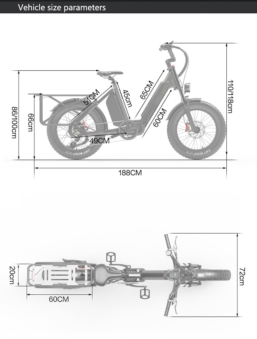 Bezior X500 MAX Elektrický horský bicykel, 750W motor Bafang, 48V 37,5Ah vymeniteľná batéria, 20*4.0 palcová tučná pneumatika, max. rýchlosť 48 km/h, dojazd 220 km, predná odpružená vidlica, hydraulické kotúčové brzdy, 7-stupňová prevodovka Shimano,