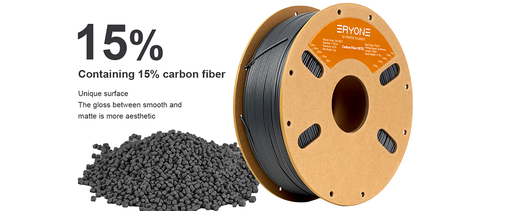 ERYONE Carbon Fiber PETG Filament 1kg Black