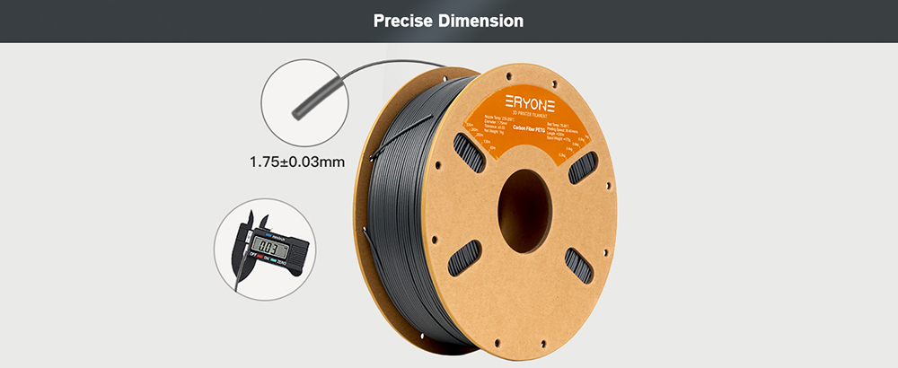 ERYONE Carbon Fiber PETG Filament 1kg Black