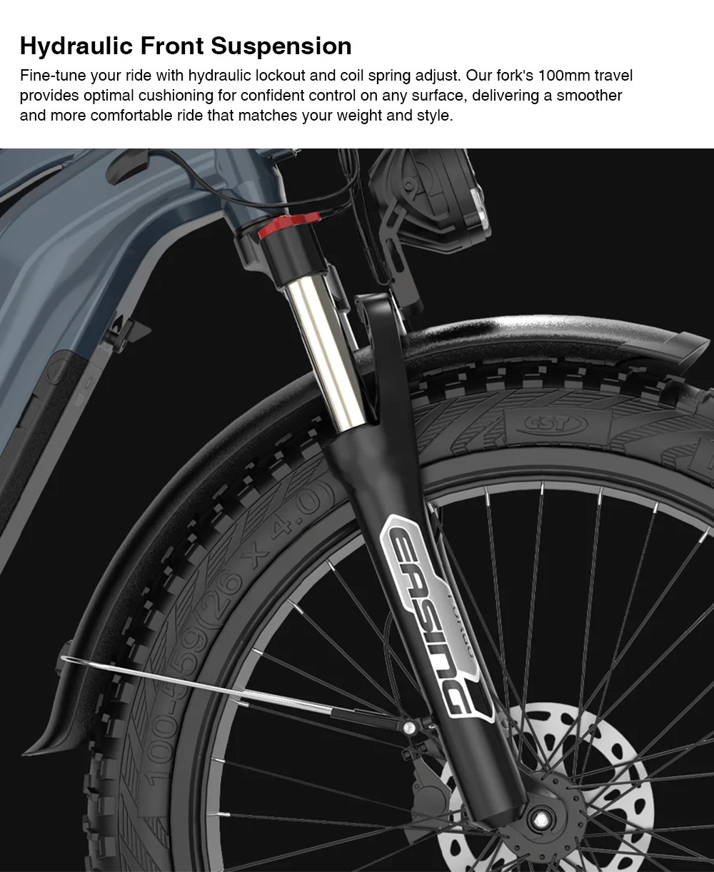 ESKUTE ES-26-YWXD Elektrobicykel, 750W motor, 48V 20Ah batéria, 26 x 4.0'' pneumatiky, max. rýchlosť 45km/h, dojazd 110km, hydraulické kotúčové brzdy SHIMANO 7 rýchlostí, LCD displej - béžová