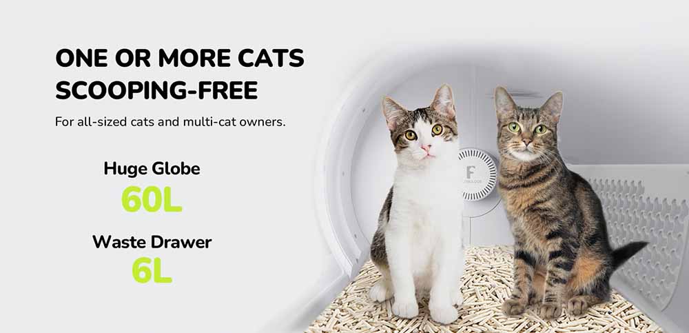 Furbulous Cat Litter Box, Auto-Pack & Seal, Self Cleaning & Refilling, Huge Capacity, Smart App, Quiet Operation