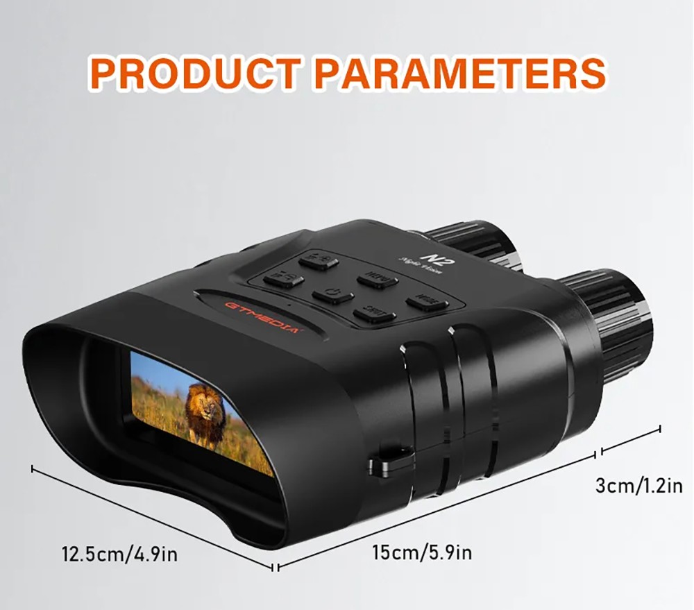 GTMEDIA N2 Binokulare Nachtsichtbrille, 32G Speicherkarte, 5-facher Zoom, 2,31-Zoll-HD-Bildschirm
