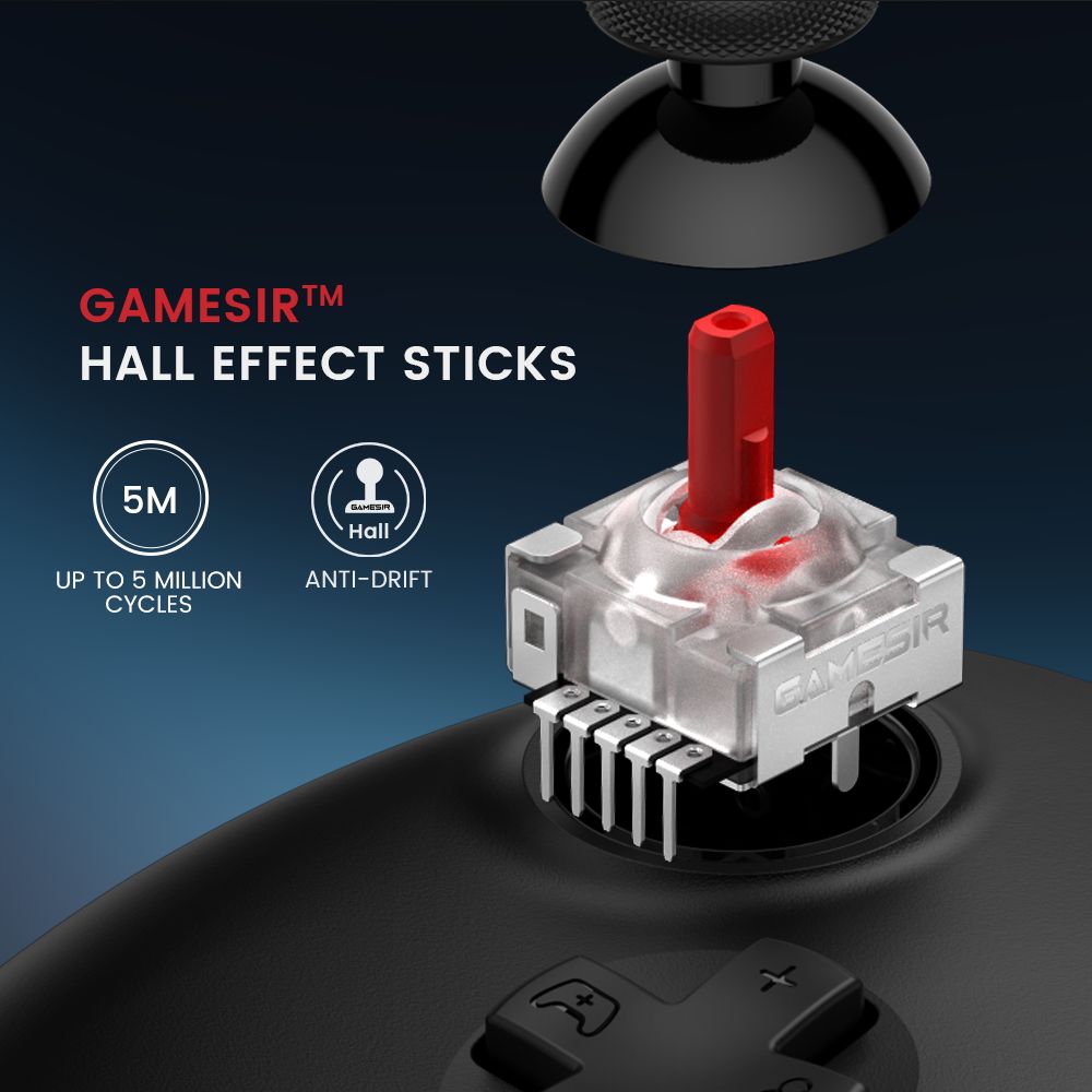 GameSir G7 HE Wired Game Controller, 1-month Free XGPU, Hall Effect Sticks, Hall Triggers, Magnetic Swappable Faceplate - White