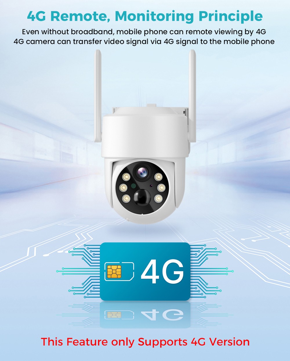 Hiseeu Wireless Solar Security Camera, 4MP Resolution, PIR Motion Detection, Color Night Vision, Two-Way Audio, 2.4GHz WiFi, Pan 355&deg; & Tilt 90&deg;, IP66 Waterproof