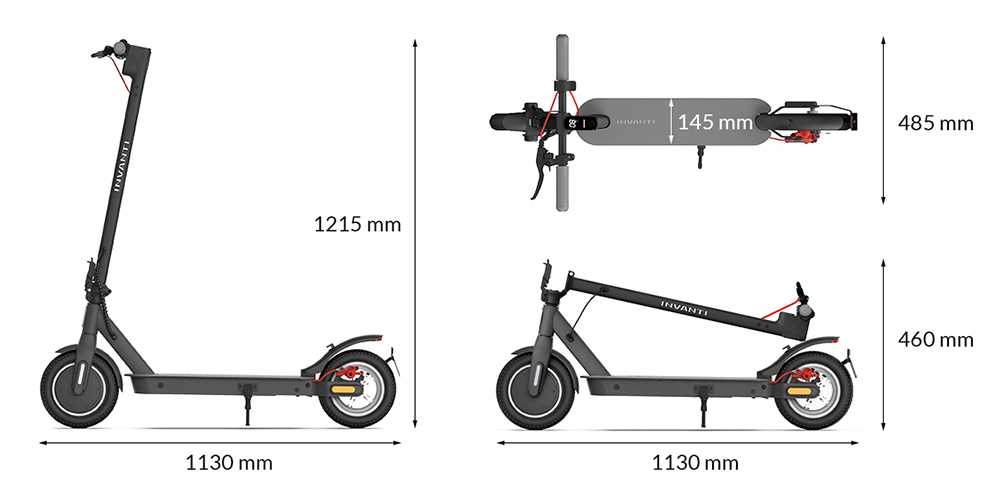 Elektrický skúter INVANTI V30PRO, 10-palcová pneumatika, 350W motor, 36V 7,5AH batéria, 10-palcová pneumatika, max. rýchlosť 25km/h, dojazd 32km, zadné pružinové tlmiče, elektronické brzdy & kotúčové brzdy, smerovky