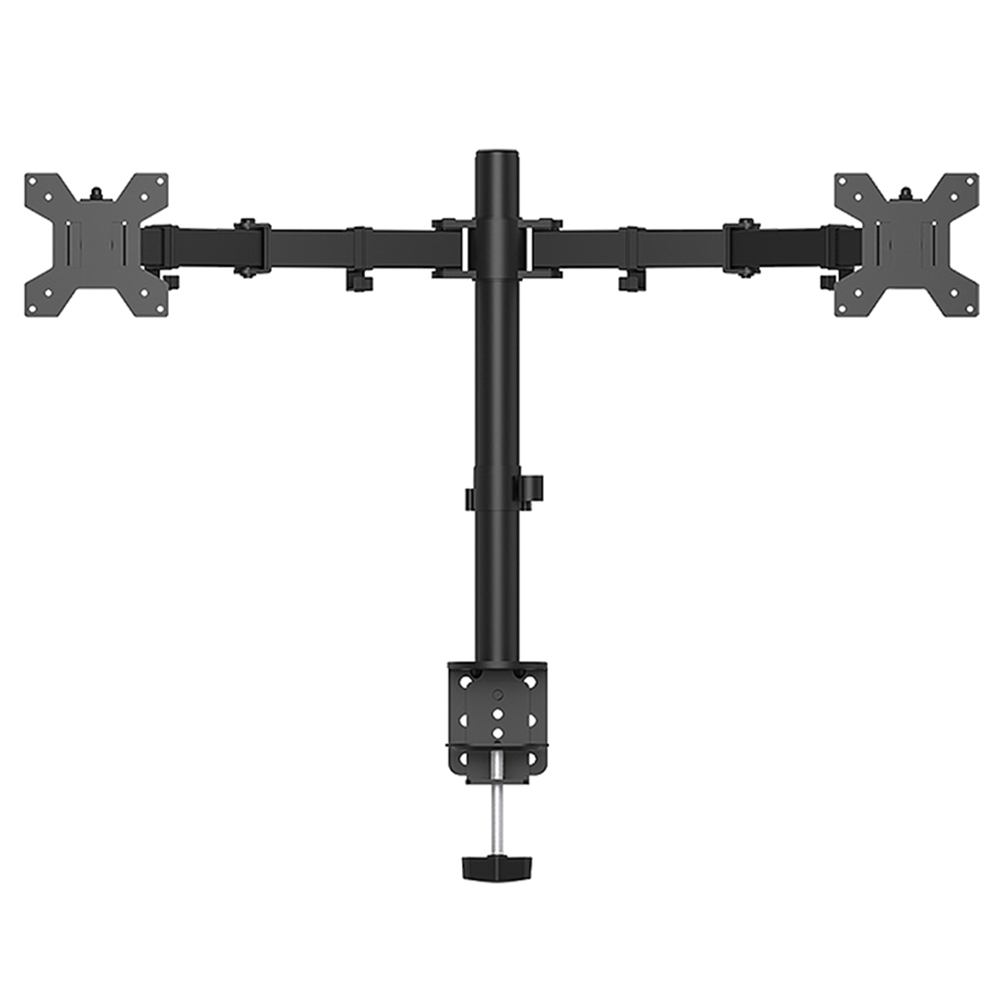 M052 Dual Arm Dual Monitor Stand for 13-27 inch Screens, 360&deg; Rotatable, &plusmn; 90&deg; Tilt, VESA 75x75/100x100mm, C-Clamp Installation