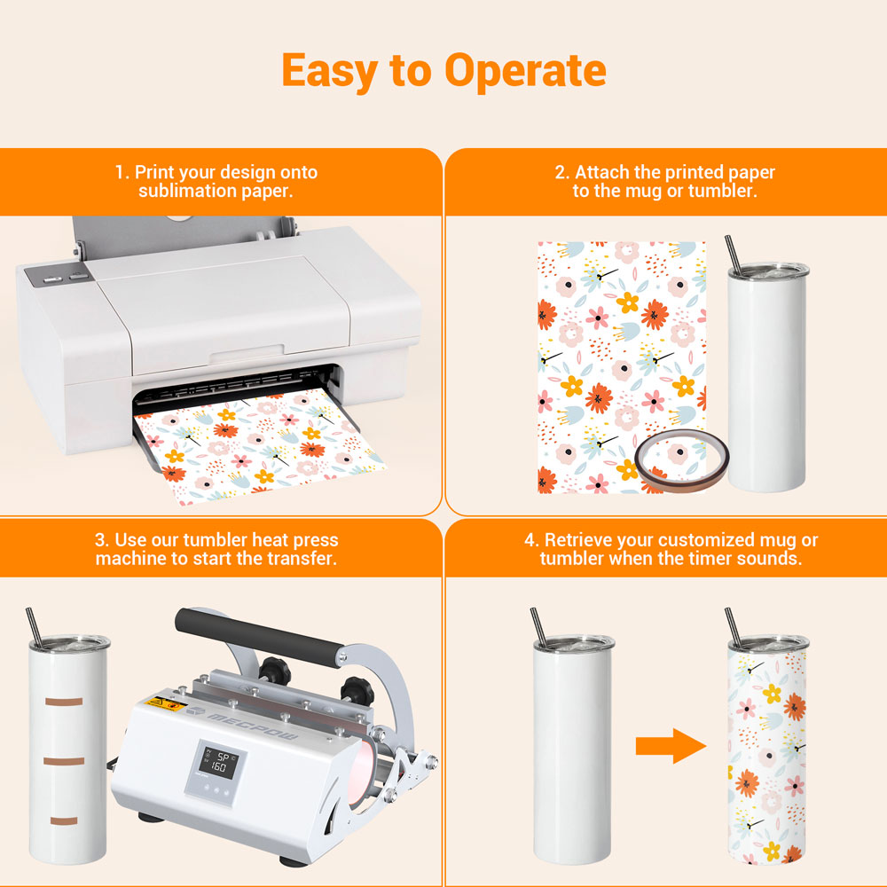 Mecpow 30oz Tumbler Heat Press Machine