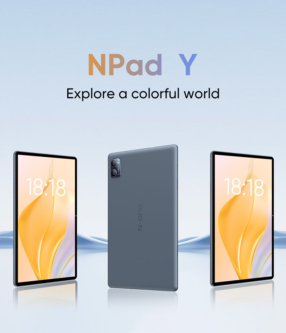 N-one NPad Y Tablet, 10,1-palcový 1280*800 IPS dotykový displej, Rockchip 3562 4 jadrá 2,0 GHz, Android 13, 4 GB+4 GB rozširujúca RAM 128 GB ROM, WiFi 6 Bluetooth 5.0, 6000mAh batéria, 5MP+2MP fotoaparát, 1*Type C port 1*Micro SD slot 1*Earphone port