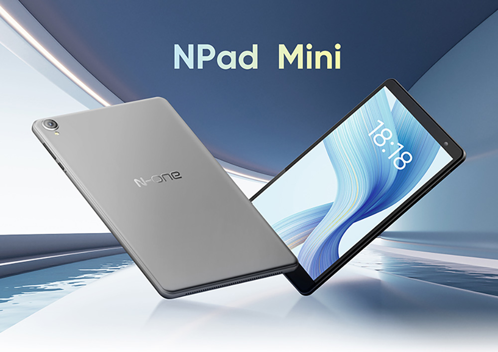 N-one Npad Mini Android 14 Tablet, 8-palcový 1280*800 IPS displej, Allwinner A523 8 jadier Max 2.0GHz, 4GB+8GB rozšírenie RAM 64GB ROM, WiFi 6 Bluetooth 5.2, 5000mAh nabíjanie typu C, 5MP+5MP fotoaparát, GPS/Galileo/GLONASS/BDS