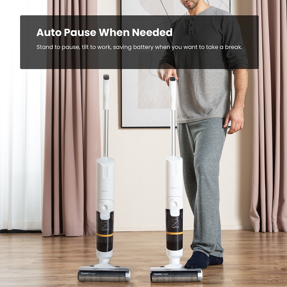 Proscenic F10 Pro Cordless Vacuum and Mop, 30min Runtime, Self-Cleaning, LED Screen, All-Around Edge Cleaning, 3 Cleaning Modes, Dual Water Tanks