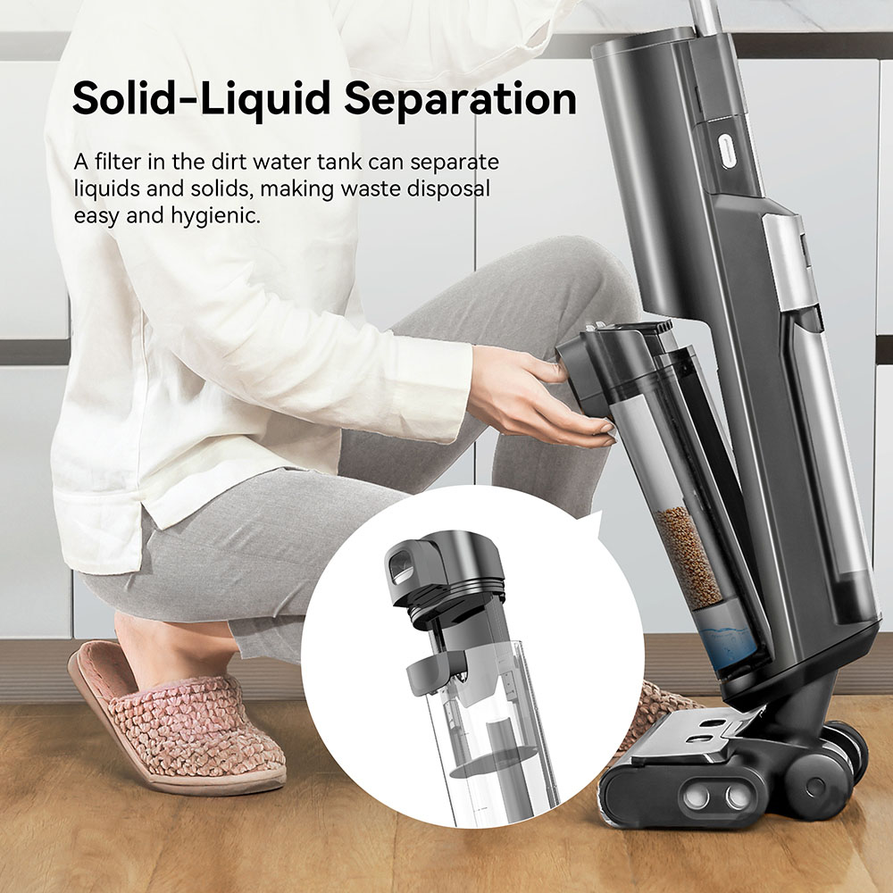 Proscenic F20A Cordless Vacuum and Mop, 35min Runtime, LED Screen, Self-Cleaning & Air Drying, All-Around Edge Cleaning, App Control, Solid-Liquid Separation