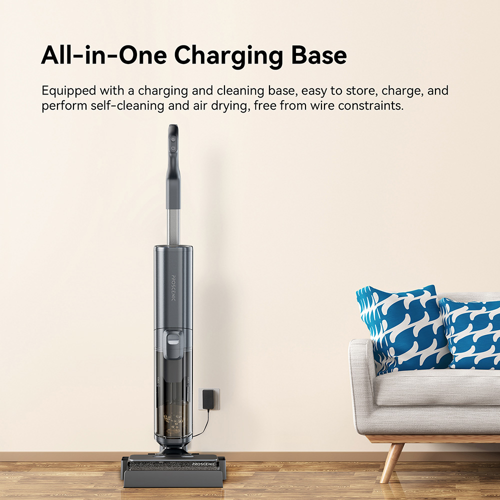 Proscenic F20A Cordless Vacuum and Mop, 35min Runtime, LED Screen, Self-Cleaning & Air Drying, All-Around Edge Cleaning, App Control, Solid-Liquid Separation