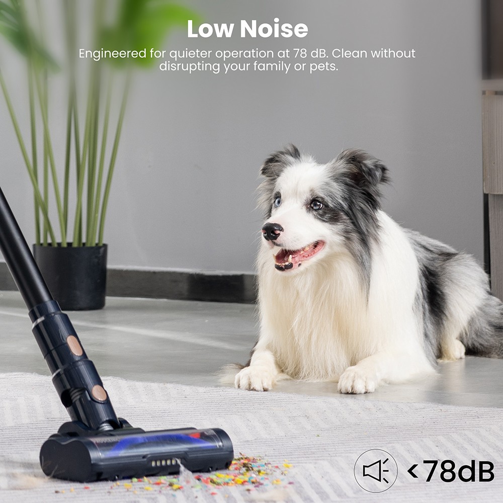 Proscenic P11 Lite Cordless Vacuum Cleaner, Max. 28 kPa sanie, doba prevádzky až 35 min, LED obrazovka, automatické odstraňovanie vlasov, 180° otočné riadenie, 550ml nádoba na prach, teleskopická trubica, nízka hlučnosť, nástenný úložný priestor