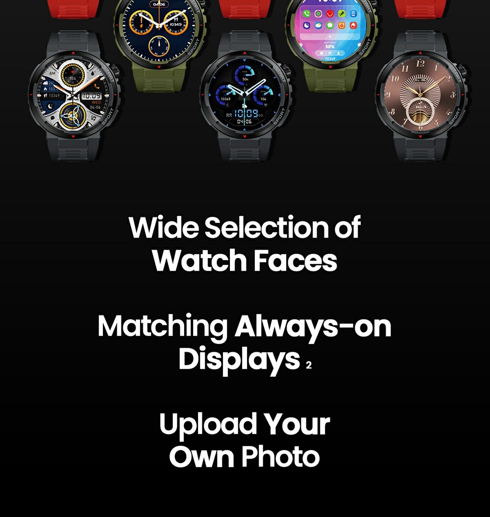 Zeblaze Ares 3 Plus Smartwatch, 1.43" HD AMOLED Screen, 100+ Workout Modes, Heart Rate Blood Oxygen Sleep Monitoring - Red