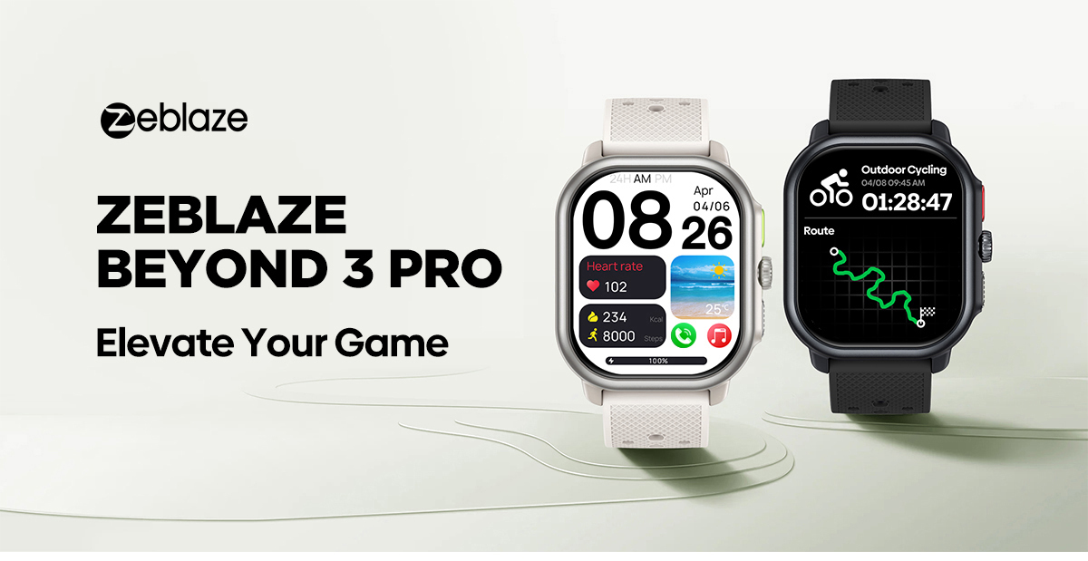 Zeblaze Beyond 3 Pro Smartwatch, 2.15'' HD AMOLED Screen, GPS Positioning, 24/7 Health Monitoring, 100+ Workout Modes, Bluetooth Calling - Black