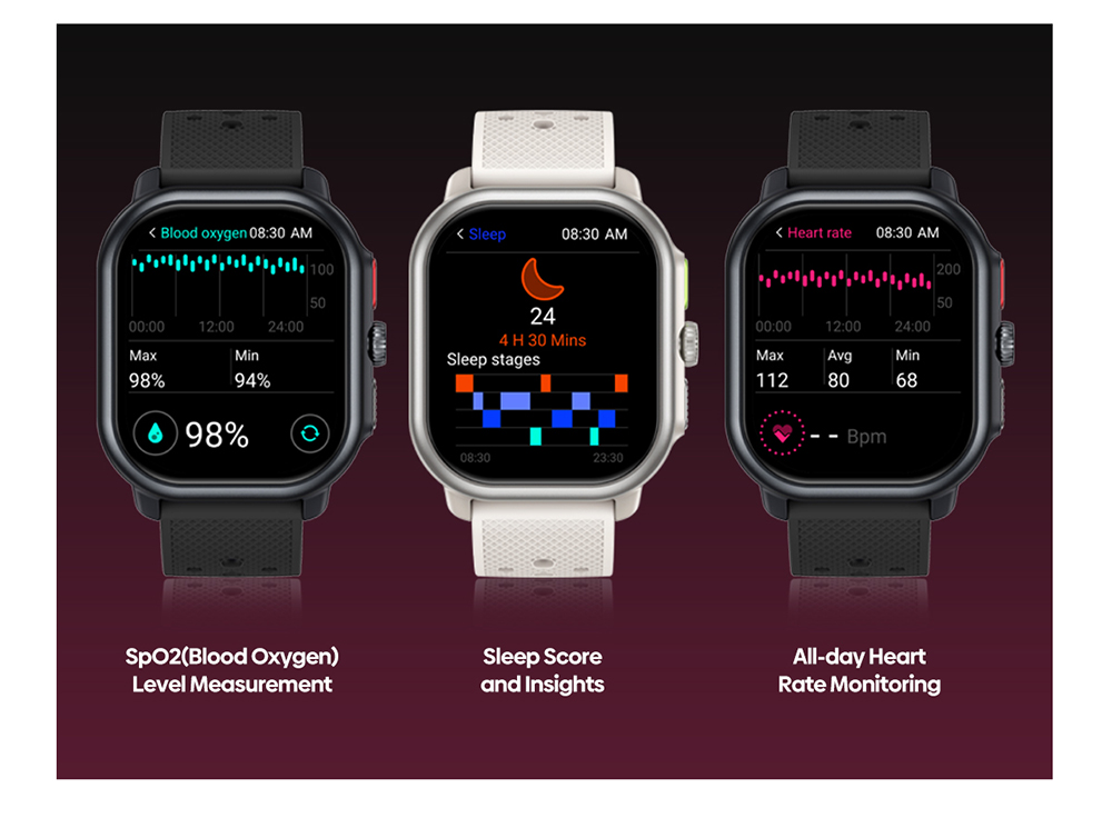 Zeblaze Beyond 3 Pro Smartwatch, 2.15'' HD AMOLED Screen, GPS Positioning, 24/7 Health Monitoring, 100+ Workout Modes, Bluetooth Calling - Black