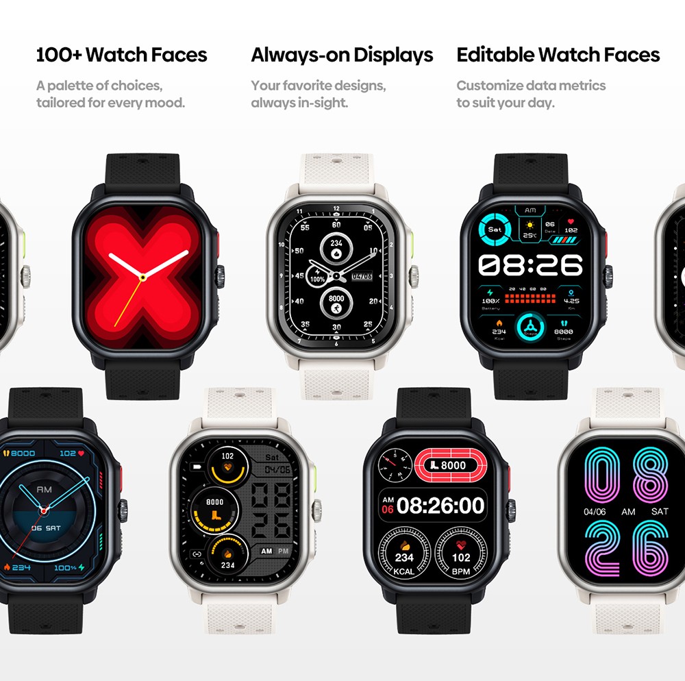 Zeblaze Beyond 3 Pro Smartwatch, 2.15'' HD AMOLED Screen, GPS Positioning, 24/7 Health Monitoring, 100+ Workout Modes, Bluetooth Calling - Black