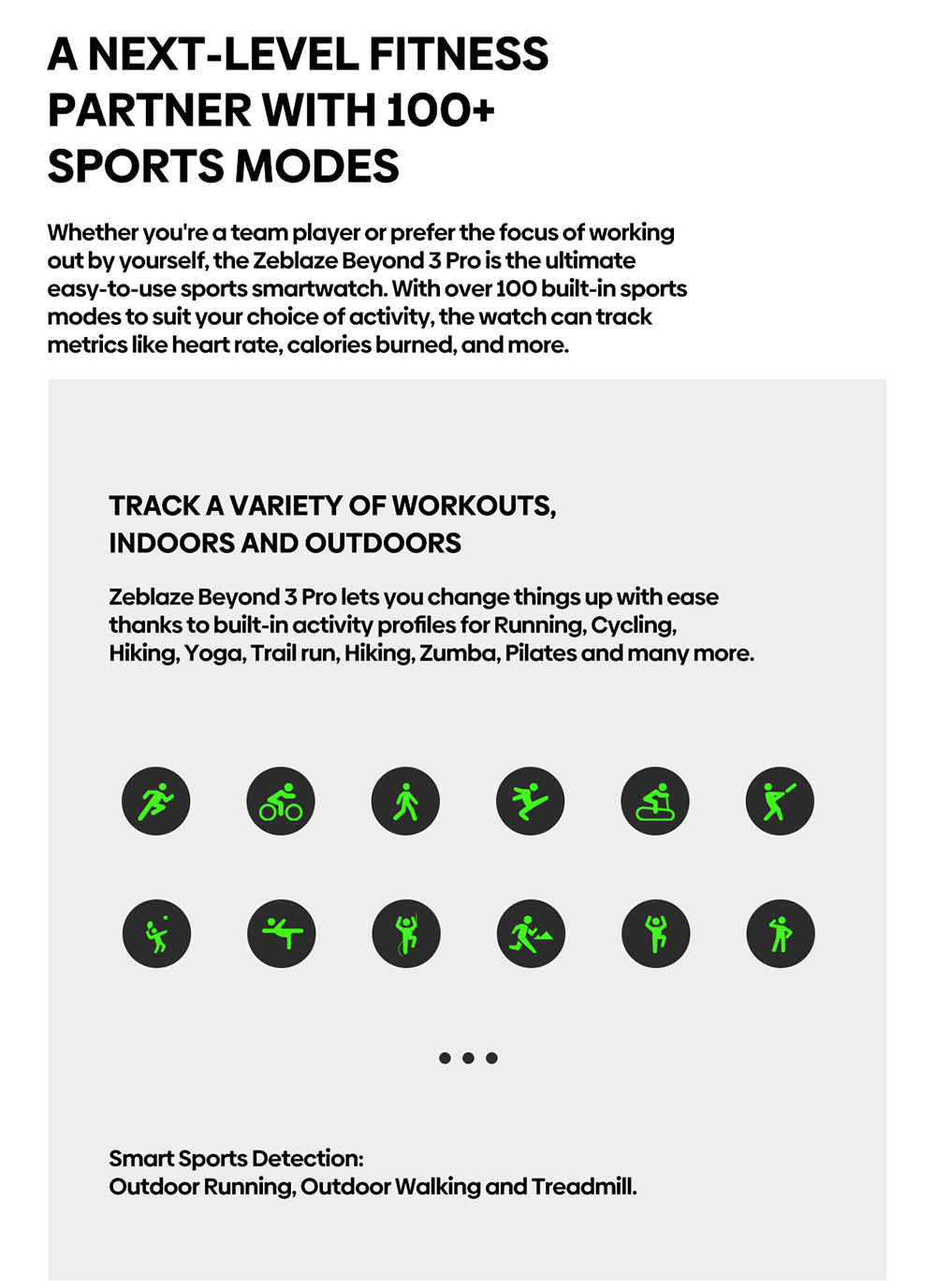 Zeblaze Beyond 3 Pro Smartwatch, 2.15'' HD AMOLED Screen, GPS Positioning, 24/7 Health Monitoring, 100+ Workout Modes, Bluetooth Calling - Black