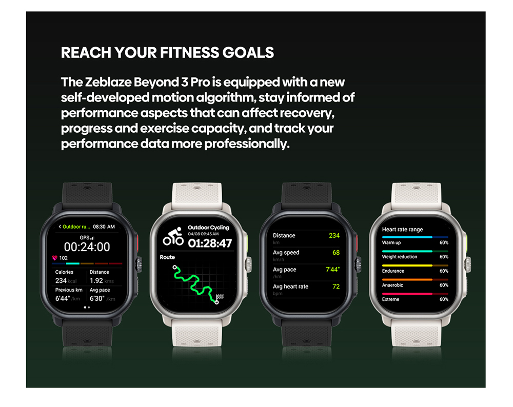 Zeblaze Beyond 3 Pro Smartwatch, 2.15" HD AMOLED Screen, GPS Positioning, 24/7 Health Monitoring, 100+ Workout Modes, Bluetooth Calling - Silver