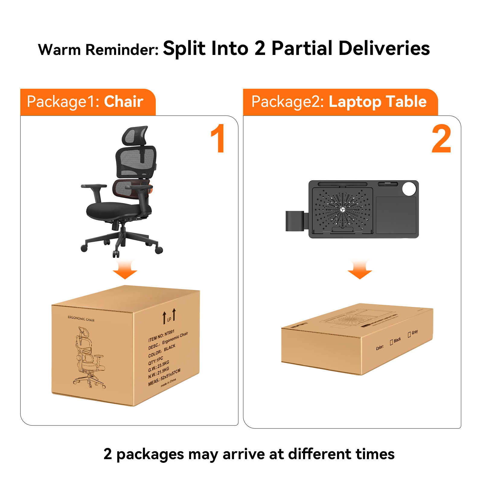 Ergonomická stolička NEWTRAL NT001 s odnímateľnou pracovnou doskou, adaptívna opierka dolnej časti chrbta, 3 uhly sklonu nastaviteľné opierky chrbta, opierka hlavy, 5 polôh na uzamknutie nylonovej základne - štandardná verzia