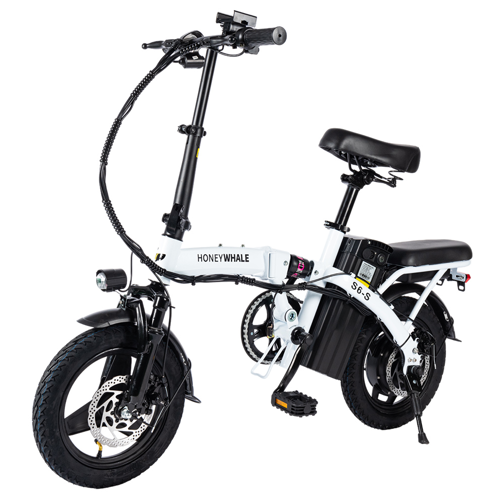 HONEYWHALE S6-S 14-palcový elektrický bicykel 350W bezkefový motor 48V 10.4Ah batéria Maximálna rýchlosť 35km/h Dvojitá kotúčová brzda - biela