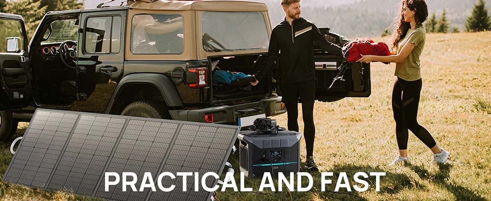 DaranEner NEO300 Pro Portable Power Station + DaranEner SP300 Foldable Solar Panel, 299Wh LiFePO4 Battery, 600W Output, 5 Ports, 4 LED Mode